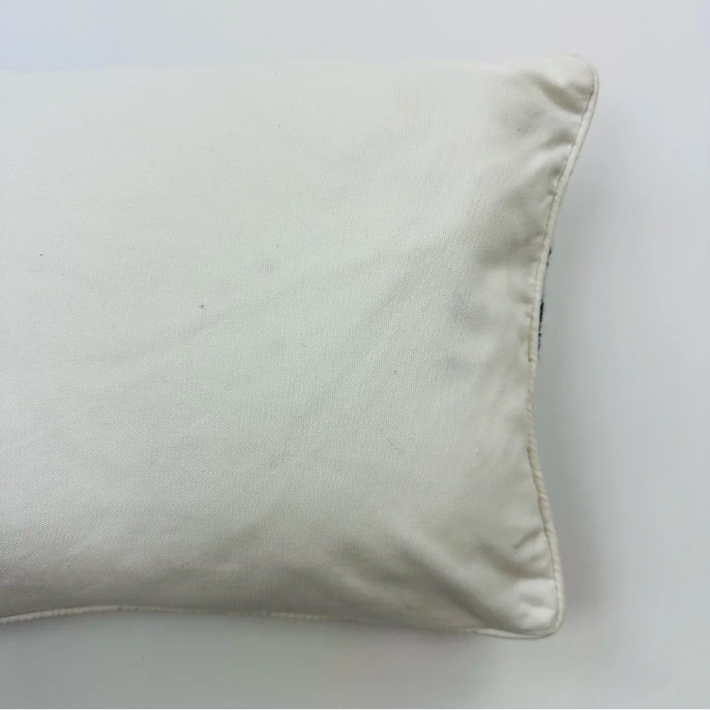 Williams Sonoma Interlock Geometric Greek Key Wool Needlepoint Accent Pillow